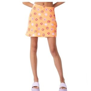 Cotton On Orange Floral A-Line Skirt